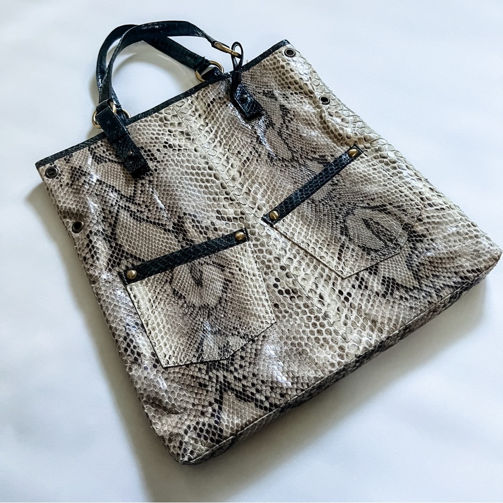 Vintage 90s Authentic Python Snakeskin Handcrafte… - image 4